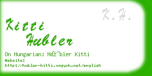 kitti hubler business card